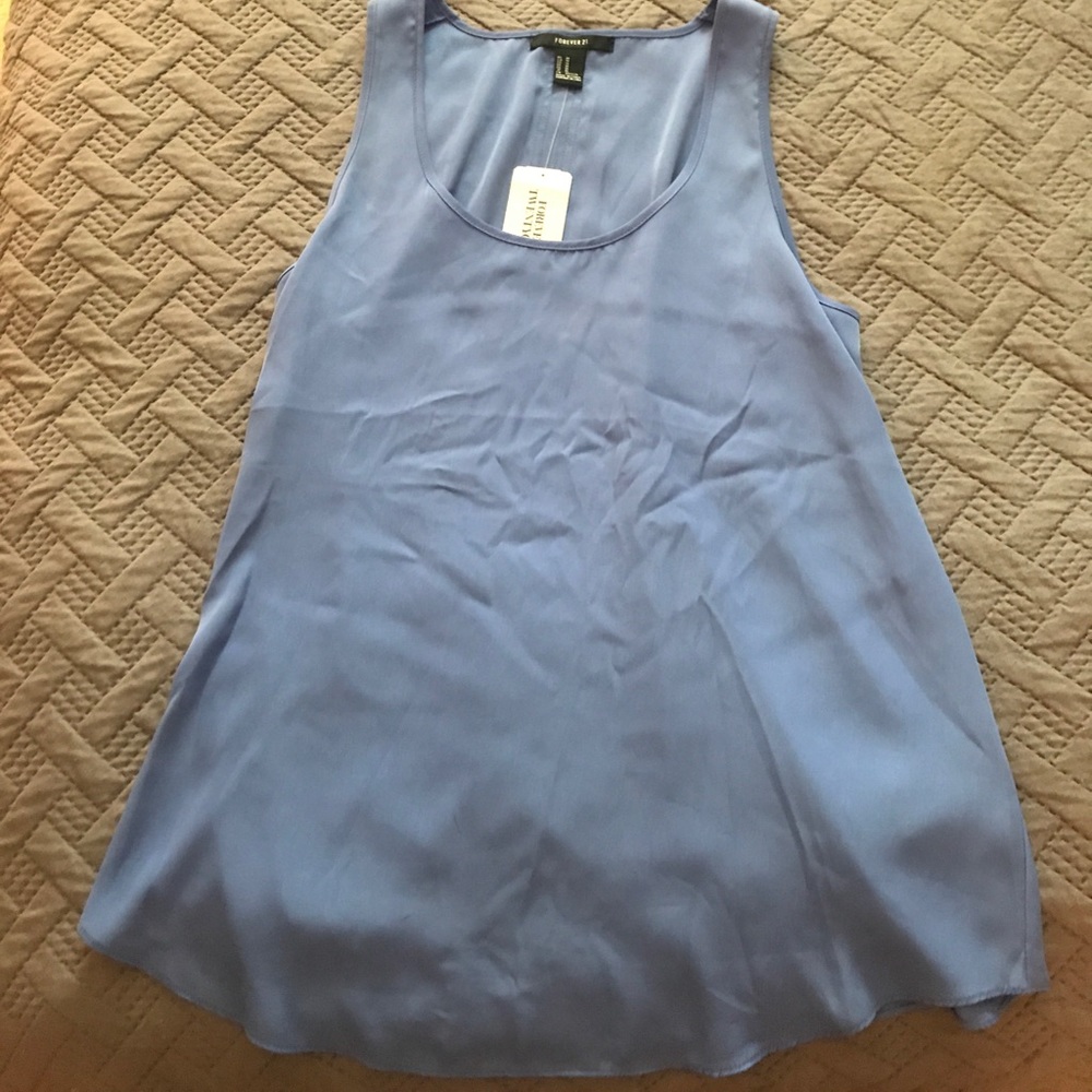 Blue tank top blouse.